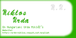 miklos urda business card